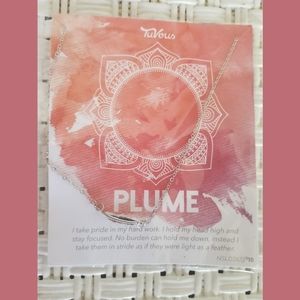 Plume NEW Silver Tone Feather Necklace